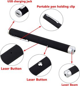 Nouveau pointeur laser USB en fibre optique en acier inoxydable classique de haute qualité pour le divertissement multifonctionnel des chats - Product Image 2