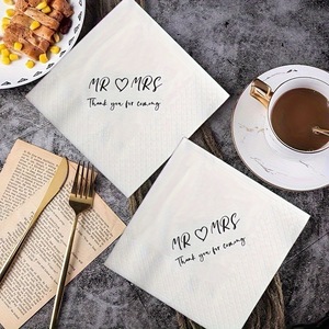 50 ، MR MR ، ديكور طاولة عشاء ، ديكور إبداعي ، مناديل ورقية لحفل الزفاف - Product Image 1
