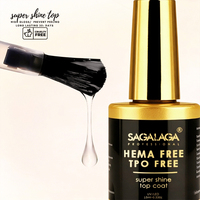 SAGALAGA Top Coat Gel UV LED Longue Durée, Scellant pour Couleur d'Ongles, Anti-Craquelures, Renforce les Ongles Naturels, Service Personnalisé Disponible