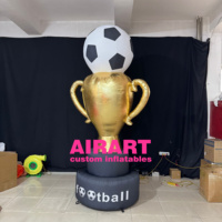 Trophée d'or gonflable géant Décorations d'extérieur Trophées de récompense avec ornement de football