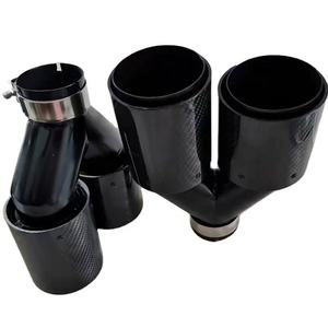 Leistung glänzend schwarz Edelstahl Kohle faser m Leistung Auspuffs pitze für BMW - Product Image 1