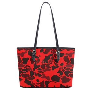 Borsa <span class=keywords><strong>Tote</strong></span> da Donna in <span class=keywords><strong>Pelle</strong></span> PU con Logo Personalizzato, Design Camouflage Blu, Borsa a Mano Moda Effetto Nuvola - Product Image 3