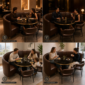 Muebles Semicirculares para Restaurante, Bar, Pub, Cafetería, Combinación de Muebles de Cuero para Restaurante, el Sofá Está Hecho de Cuero Genuino - Product Image 3