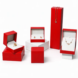Caja de Joyería de Papel con Aspecto de Cuero Personalizada, para Anillos, Aretes, Pulseras y Collares, Embalaje Ecológico, Económico, al por Mayor - Product Image 1