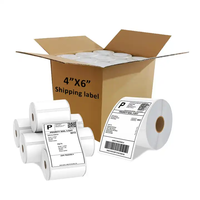 Étiquette d'expédition thermique sans BPA BPS 100*100mm 4*4 "avec ligne de perforation pour étiquettes d'emballage de livraison express