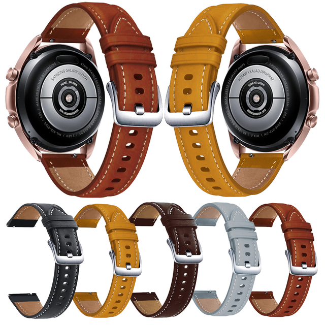 22mm Breathable Fashion Leather Straps Smart Watch Bands with Pin Buckle for Watch3 45mm/41mm and GT2 46mm