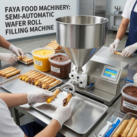 Machine à remplir les rouleaux d'œufs commerciaux pour lait concentré et beurre de cacahuète, machine à rouler les cornets de gaufres et équipement de remplissage de crème