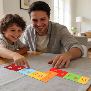 PUZJOY Gioco Divertente per Famiglie, 28 Pezzi, Carte Domino Hamburger e Patatine, Gioco <span class=keywords><strong>di</strong></span> Abbinamento per Bambini dai <span class=keywords><strong>3</strong></span> Anni in su, Giocattoli Educativi - Product Image 4
