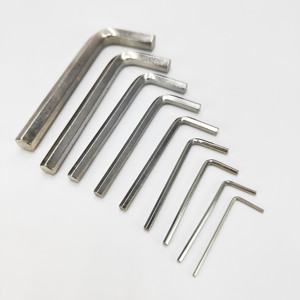 Jeu de clés à douille hexagonales métriques à tête plate en forme de L, 9 pièces, nickelées, outil de <span class=keywords><strong>quincaillerie</strong></span>, accessoires pour guitare, jeu d'outils à douille hexagonale - Product Image 4