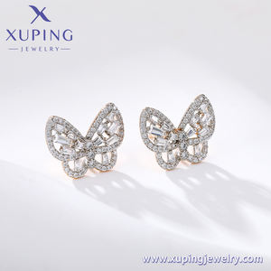 X000704331 Pendientes de Botón de Mariposa de Moda de la Marca XUPING, Pendientes de Botón Elegantes y Sencillos Multicolores para Mujer, Joyería de Lujo para Uso Diario - Product Image 3