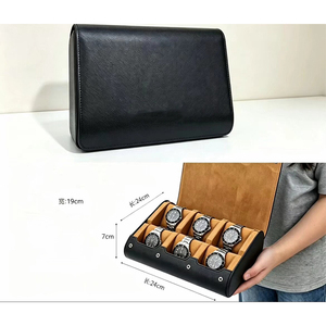 Green PU Leather Watch <b>Roll</b> Case 8 Slot Travel Watch Organizer Display <b>Box</b> Portable Storage Case - Product Image 5