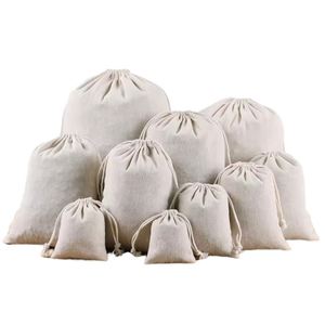 Personalized Color Cheap Eco-friendly Folding <b>Canvas</b> Cotton <b>Drawstring</b> <b>Bag</b> with Double String - Product Image 2
