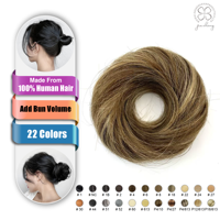 Accessoires capillaires pour femmes, prêts à expédier : Chignon blond surdimensionné en cheveux naturels, type scrunchie, pour perruques