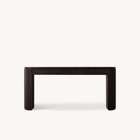 Elegante Mesa Consola Moderna de Roble Claro con Patas Redondeadas de Madera Sólida para Oficina en Casa, Personalizable OEM
