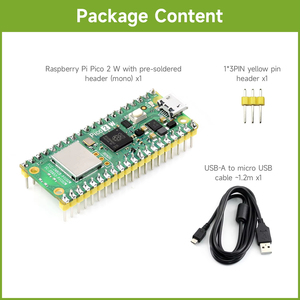 Placa microcontroladora Raspberry Pi Pico 2 W basada en el chip oficial RP2350, diseño de doble núcleo y doble arquitectura, compatible con WIFI - Product Image 2