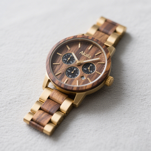 Akala điều hành người đàn ông của gỗ Chronograph xem nhật bản thạch anh phong trào kinh doanh/giản dị lai xem - Product Image 3