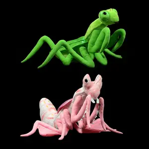 19cm Real Life Pink Green Orchid Mantis Plush Toy Soft Insect Malaysian Orchid Mantis Hymenopus Coronatus Stuffed Animals Toy