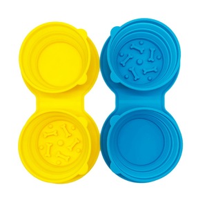 Pet Food <b>Mat</b> Silicone Non Slip Waterproof Foldable Slow Feeding Dog <b>Cat</b> Bowl Gray Rounded Simple Style - Product Image 2