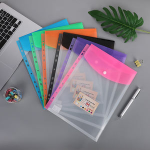 Dossier <span class=keywords><strong>Transparent</strong></span> A4 personnalisé, bouton étanche, pour bureau, pochette, enveloppe en plastique A4 - Product Image 1
