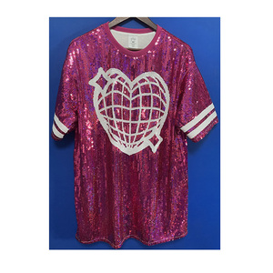 Fábrica personalizada Rosa <span class=keywords><strong>Trixie</strong></span> lentejuelas Jersey tamaño más grande vestido de lentejuelas rosa al por mayor - Product Image 1