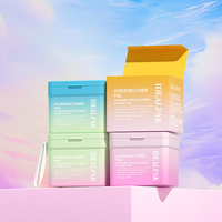 Pot carré en plastique vide avec couvercle pour tampons de toner, coton démaquillant, tampons faciaux, emballage de produits de soin