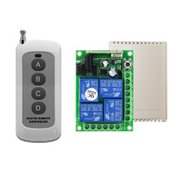 Remote Kontrol RF Nirkabel Universal 433MHz 4 Kanal Modul Penerima Kode Pembelajaran Relay Switch untuk Otomatisasi Rumah Pintu Garasi