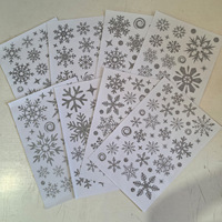 Pegatinas Plateadas Brillantes para Ventanas con Diseño de Copos de Nieve, Resistentes a los Rayos UV, Impermeables, Sin Residuos, Removibles, para Ventanas de Vidrio