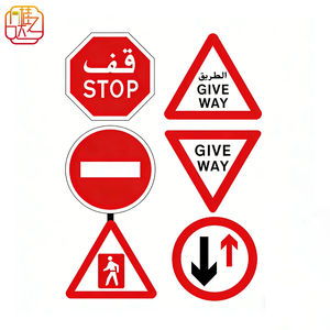 ชุดป้ายจราจรสองภาษา UAE อลูมิเนียมสะท้อนแสงหยุดและให้ทางป้ายบอกทางสำหรับถนน GCC และเขตเมือง - Product Image 1