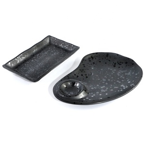 Restaurant Tableware Japanese Sushi Dinner <strong>Serving</strong> 7 Inch Cheap Black Rectangle Melamine Dish - Product Image 4