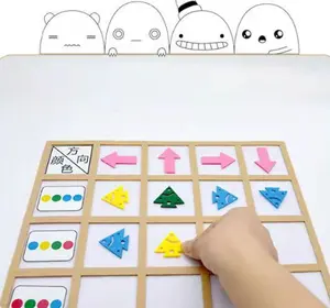 Merasa teka-teki Montessori mainan logis berpikir pelatihan arah warna kognisi awal belajar mainan pendidikan untuk anak-anak