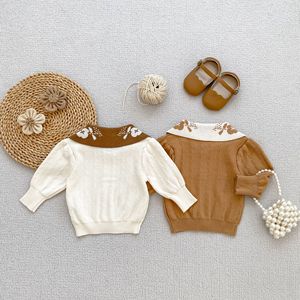 Mode <span class=keywords><strong>fille</strong></span> <span class=keywords><strong>pull</strong></span> enfants Cardigan décontracté tout assorti hauts décolleté Jacquard <span class=keywords><strong>chaud</strong></span> bébé <span class=keywords><strong>fille</strong></span> vêtements d'extérieur <span class=keywords><strong>pull</strong></span> - Product Image 2