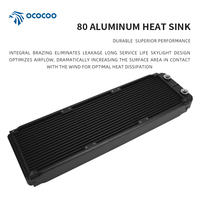 Radiateur en aluminium OCOCOO AS360 360 mm à ailettes haute densité pour système de refroidissement liquide en boucle personnalisée, filetage G1/4