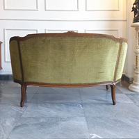 Vente directe d'usine, canapé double antique de style français rétro haut de gamme, design courbé sculpté à la main, personnalisable