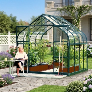 Serre de jardin moderne <span class=keywords><strong>Vitavia</strong></span> CR-D67G en alliage d'aluminium et acier pour villa et jardin - Facile à assembler et résistante à la décomposition pour la maison et l'arrière-cour - Product Image 2