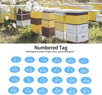 Nuevas etiquetas de letrero numeradas redondas de ABS para colmena, accesorio para ganado, suministro de apicultura, colmena de abeja roja, marca de caja de apareamiento