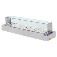 Chauffe-plats électrique commercial pour buffet, bain-marie, comptoir, acier inoxydable, chauffe-plats avec 2/3/4/6 bacs, 220V, en vente