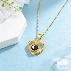 Collar con Proyección de Te Amo en 100 <span class=keywords><strong>Idiomas</strong></span>, Colgante de Corazón con Mensaje Oculto, Joyería Romántica para Parejas, Regalo de San Valentín - Product Image 3