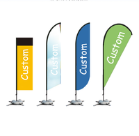 Drapeau publicitaire ajustable de haute qualité pour la promotion extérieure, type swooper, goutte d'eau ou plume, pour sublimation