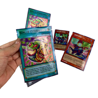 Cartes en papier holographique personnalisées avec sacs d'emballage adhésifs Sac en mylar de 3.5g Style de carte à jouer de dessin animé unique Imprimé avec logo personnalisé
