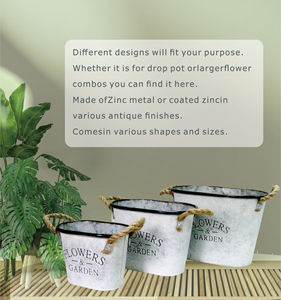 Antique Look <strong>Zinc</strong> Metal <strong>Planters</strong> Practical, Concise, and Aesthetically Pleasing - Product Image 4