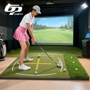 Tapis d'entraînement <span class=keywords><strong>de</strong></span> simulation <span class=keywords><strong>de</strong></span> golf GP Premium avec <span class=keywords><strong>guide</strong></span> <span class=keywords><strong>de</strong></span> positionnement en forme <span class=keywords><strong>de</strong></span> croix, ligne <span class=keywords><strong>de</strong></span> portée <span class=keywords><strong>de</strong></span> swing, gazon synthétique en caoutchouc double densité pour le chipping et le driving - Product Image 1