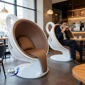 ML040 Modern Coffee Cup Shaped Durable Fiberglass Casual Seating Stool & Leisure Chair for Hotel VIP Reception Areas - Product Image 2