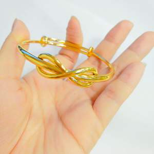 Aleación de cobre 18K Oro Herakles Nudo Doble Nudo Brazalete <span class=keywords><strong>simple</strong></span> Brazalete Regalo del día de San Valentín - Product Image 6