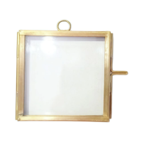 Cadre photo flottant en laiton doré antique, cadre géométrique en verre pour fleurs pressées, décoration de luxe pour la maison, présentoir d'œuvres d'art, fabricant
