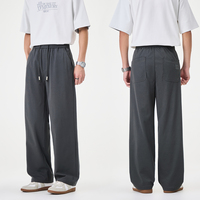 Pantalon de sport décontracté pour homme de haute qualité, été, polyvalent, coupe droite ample, taille élastique avec cordon de serrage, broderie de patch