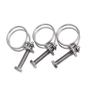 Collier de serrage <span class=keywords><strong>double</strong></span> fil en acier inoxydable 304 robuste, réglable, pour tuyaux et conduites, capacité de charge 1000 kg - Product Image 6