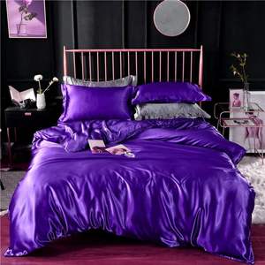 Juego de edredón Abp Collection Full XL, color morado satinado, juego de cama de 4 piezas con sábana ajustable y fundas de almohada - Product Image 2
