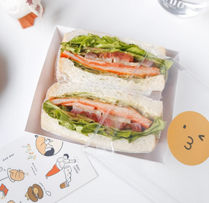 Boîte à sandwich carrée rectangulaire, boîte à gâteau Snow <span class=keywords><strong>Mei</strong></span> Niang, boîte à dessert Tiramisu, boîte à emporter en carton, emballage à emporter pour boulangerie - Product Image 4