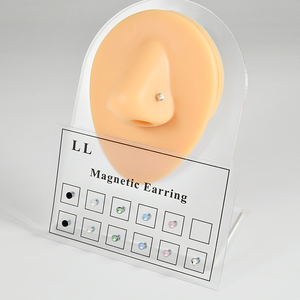 Ensemble 12 boules d'opale en argent boucles d'oreilles nez Non percé lèvre <span class=keywords><strong>Labret</strong></span> goujon nez <span class=keywords><strong>anneau</strong></span> en acier inoxydable <span class=keywords><strong>faux</strong></span> tricheur magnétique fiançailles - Product Image 1