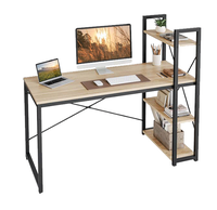 Bureau d'ordinateur simple, table d'e-sport, poste de travail multifonction en bois, bureau d'étude avec étagère de rangement à plusieurs niveaux